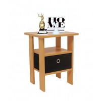 MDF wood Side Table with fabric drawer cabinet table with storage box