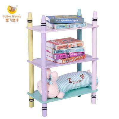 Toffy & Friends Kids Macaron Wooden Crayon Design Shoes Rack Storage Shelf