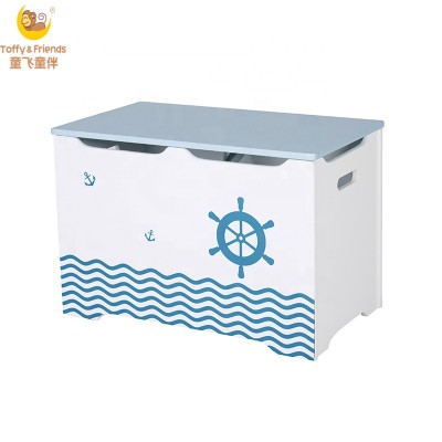 Toffy & Friends kids wooden storage chest in Sailing design