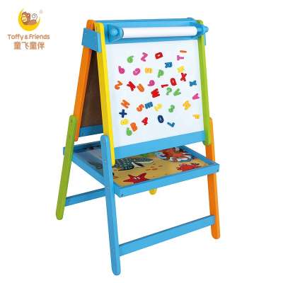 Toffy & Friends Wooden Kids Standing Easel Blackboard White board