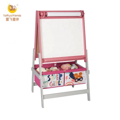 Toffy & Friends kids wooden painting easel in Super Girl design