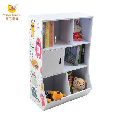 Toffy & Friends kids wooden toy storage cabinet bookshelf in Monster design