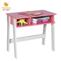 Toffy & Friends kids wooden study table with storage space school desk solid color