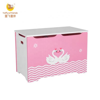 Toffy & Friends kids wooden storage chest in Swan design