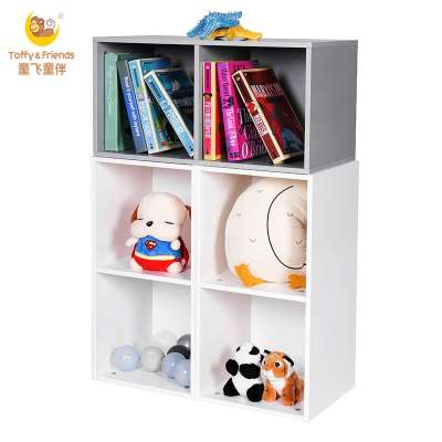 Toffy & Friends kids stackable and transformable storage cabinet white gray