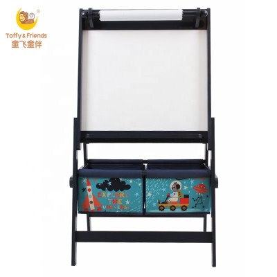 Toffy & Friends Water Paint wooden children painting easel blackboard with storage bins