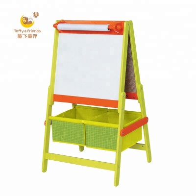 Toffy & Friends Wooden Kids Standing Easel children painting board with storage