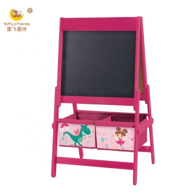 Toffy &Friends art standing easel double-sided with blackboard and storage  Girl Unicorn design