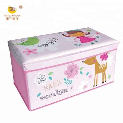 Eco-Friendly Kids Foldable Nonwoven Fabric Storage Box With Lid/Storage Chair/Girly Seating Chair