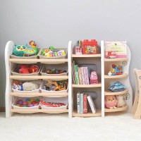 Children toy storage rack book shelf cabinet