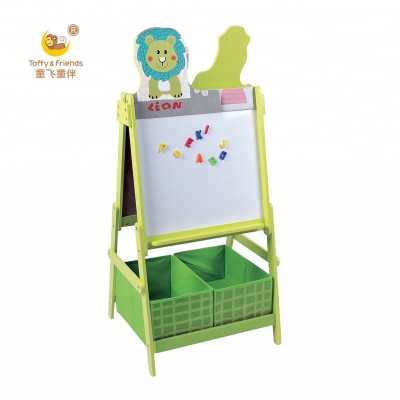 Wooden kids jungle magnetic standing art easel