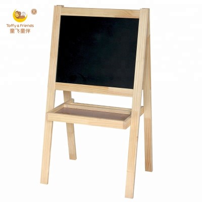 Toffy & Friends Kids Natural Wood Standing painting Easel Blackboard