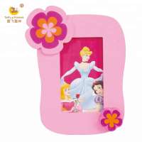 Wooden kids photo frame pink rahmen