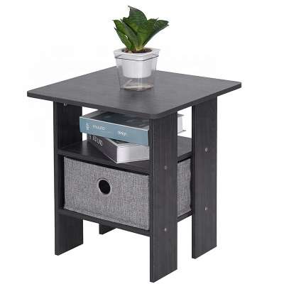 mordern wooden side table end table storage cabinet