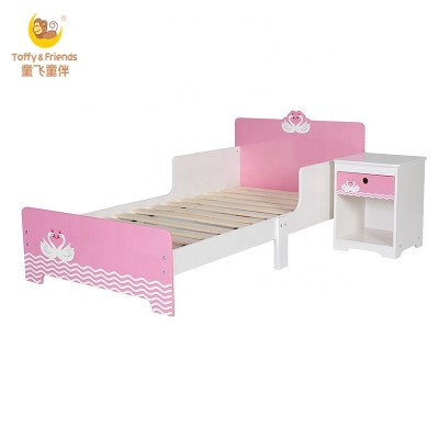 Toffy & Friends kids wooden bedwhite blue in Swan design